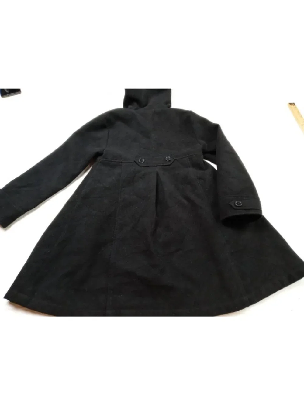 Cherokee Girls Zippers Front Trench Coat Mid-Length Black hooded Sz: 6/6x